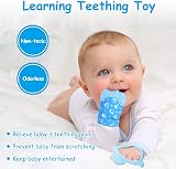 Vicloon Baby Teething Mittens Set with Teether Glove and Bracelet Blue view 5