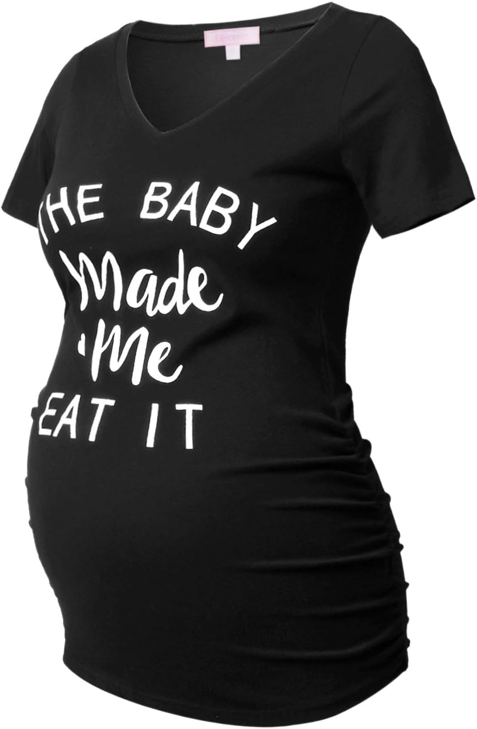 Bhome Maternity Shirt Short Sleeve Pregnancy Tshirt Side Ruched Tee Top