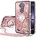 ZTE ZMax Pro Case, ZTE Carry Z981 Case, Silverback Girls Women Moving Liquid Holographic Glitter Case with Ring Stand for ZTE Imperial Max Z963U/ZTE Blade Max 3 Z986/Max XL N9560/Blade X Max -RD