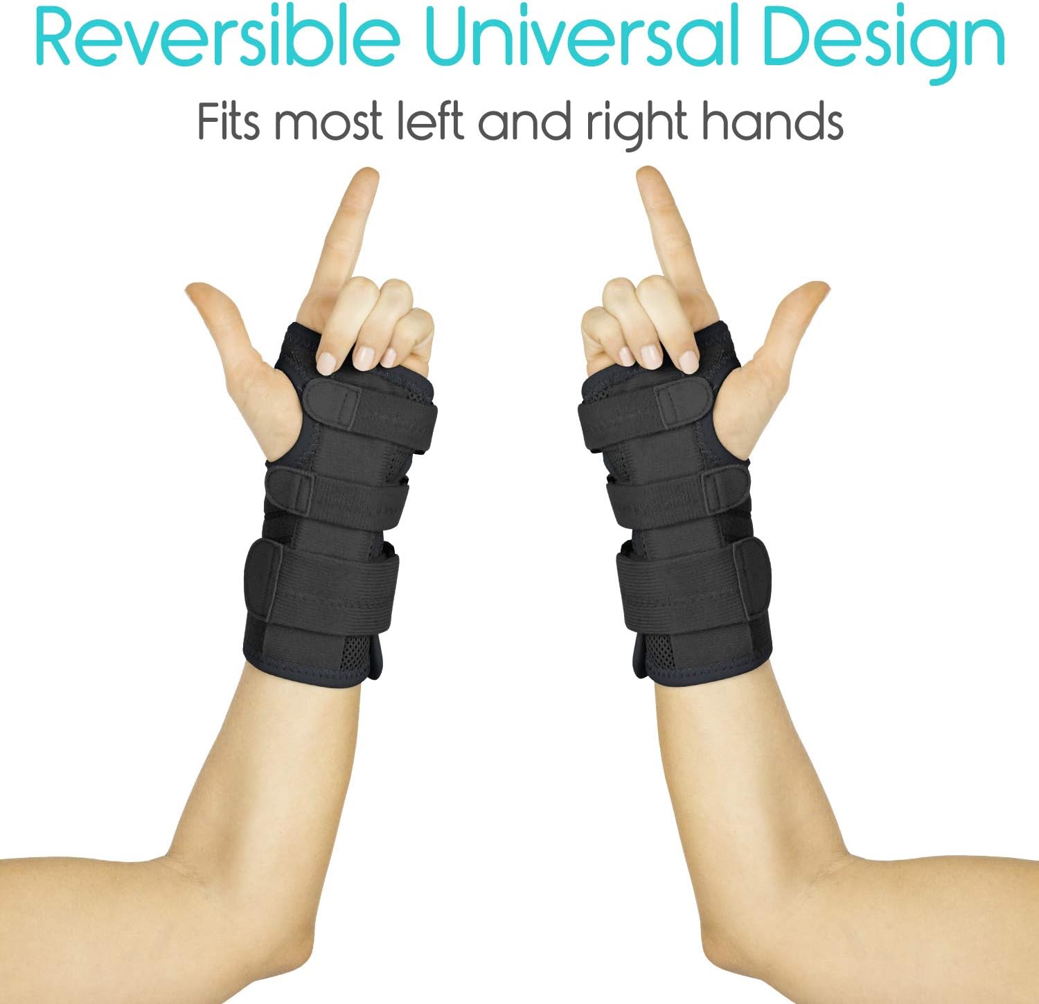 Vive Carpal Tunnel Wrist Brace (Left or Right) - Arm Compression Hand Support Splint - for Men, Women, Kids, Bowling, Tendonitis, Arthritis, Athletic Pain, Sports, Golf - Universal Adjustable Fit: Industrial & Scientific