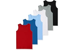 Mocolerno 6-Pack Boys Tank Tops Boys Undershirts Soft Cotton Shirts Kids Sleeveless Tank Tops Shirts for Youth（2T-16Y）