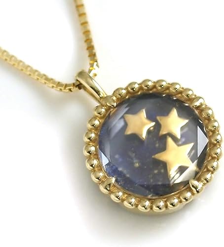 Amazon チェリッシュ ラピスラズリ ネックレス 3スター K10イエローゴールド レディース 12月誕生石 ペンダント 星 スターモチーフ 921 ネックレス 通販
