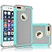 Tekcoo Compatible for iPhone 8 Plus Case/iPhone 7 Plus Cute Case, [Tmajor] Shock Absorbing Cases [Turquoise/Grey] Hybrid Bumper Defender Sturdy Rugged Cover Shell Plastic Outer Rubber Silicone Inner