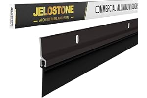 JELOSTONE 2 Pack - Commercial Door Bottom Sweep, Heavy Duty Aluminum, Fire Rated, Vinyl Insert, JS-NV307, Ideal for Residenti
