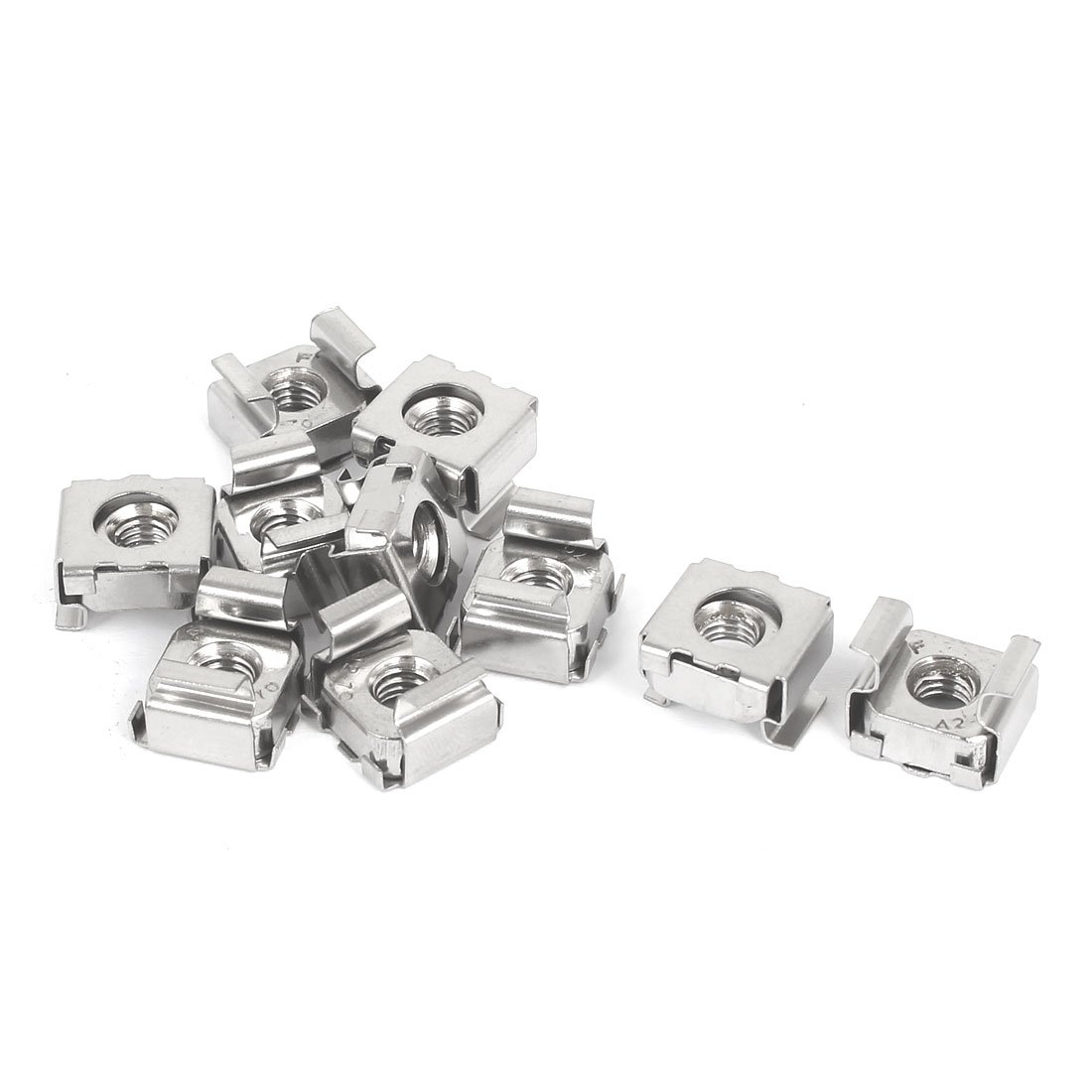 Sourcingmap M5 Female Thread 304 Stainless Steel Cage Nuts Silver Tone 10pcs