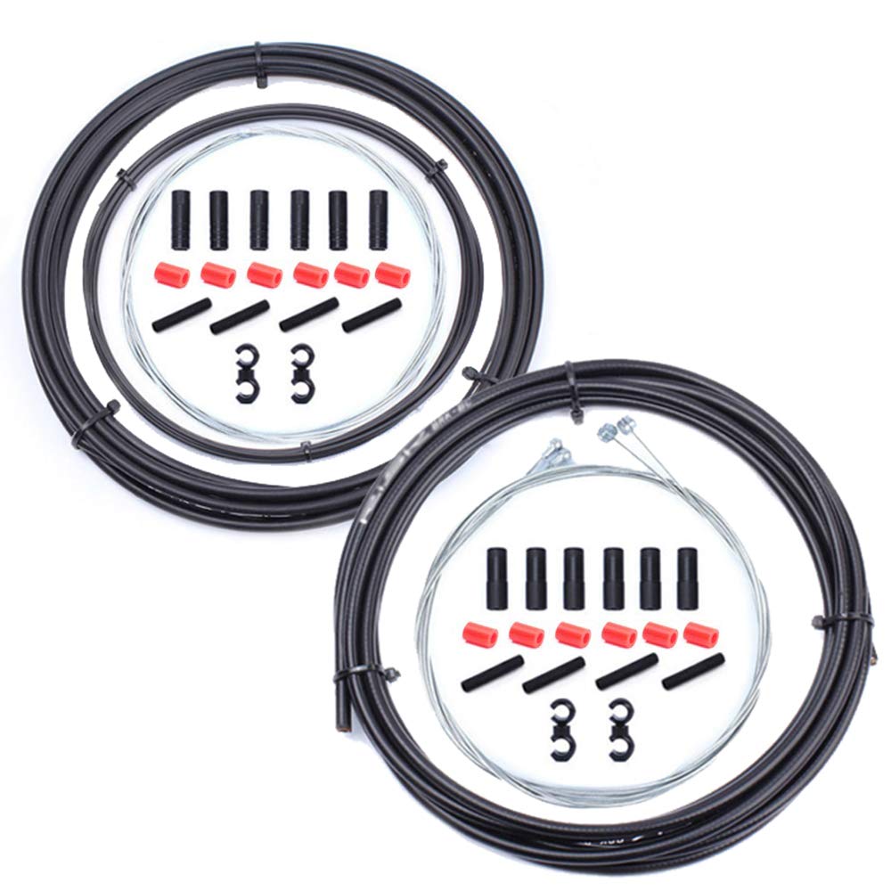 Gasea Universal Bike Brake Cable and Shifter Cable Set, Upgraded Bicycle Control Line Kit with Housing, Replacement for Mountain Road BMX Folding Bikes Cycling Repair