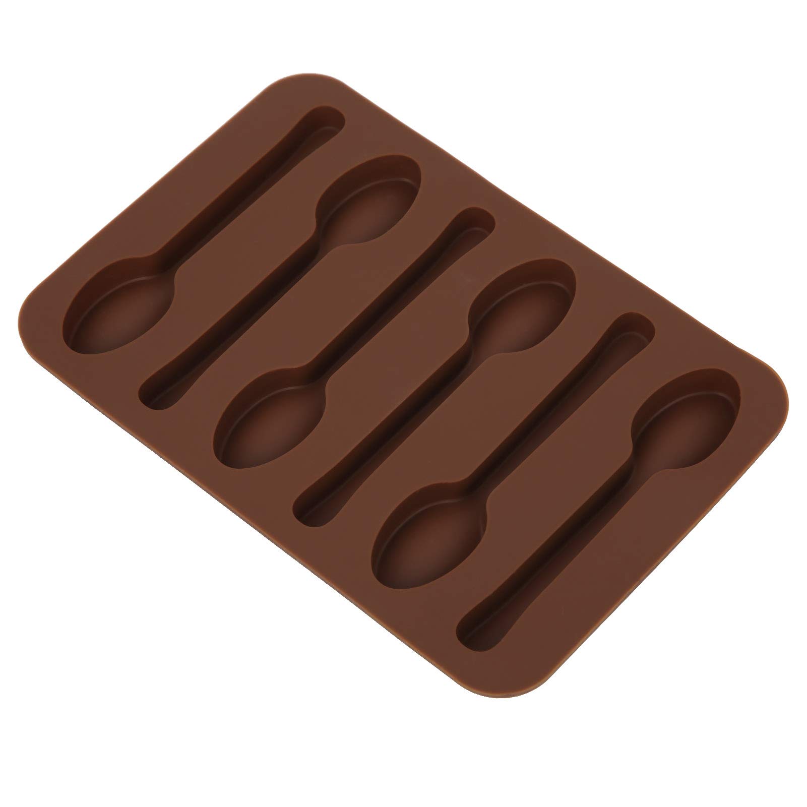 Zerodis Cake Chocolate Mo, Non‑Stick Spoon Shape DIY Baking Mould Silicone Reusable Bakeware Tool for Making Chocolate, Cake Topper Decorating, Baking Cookies(Silicone)