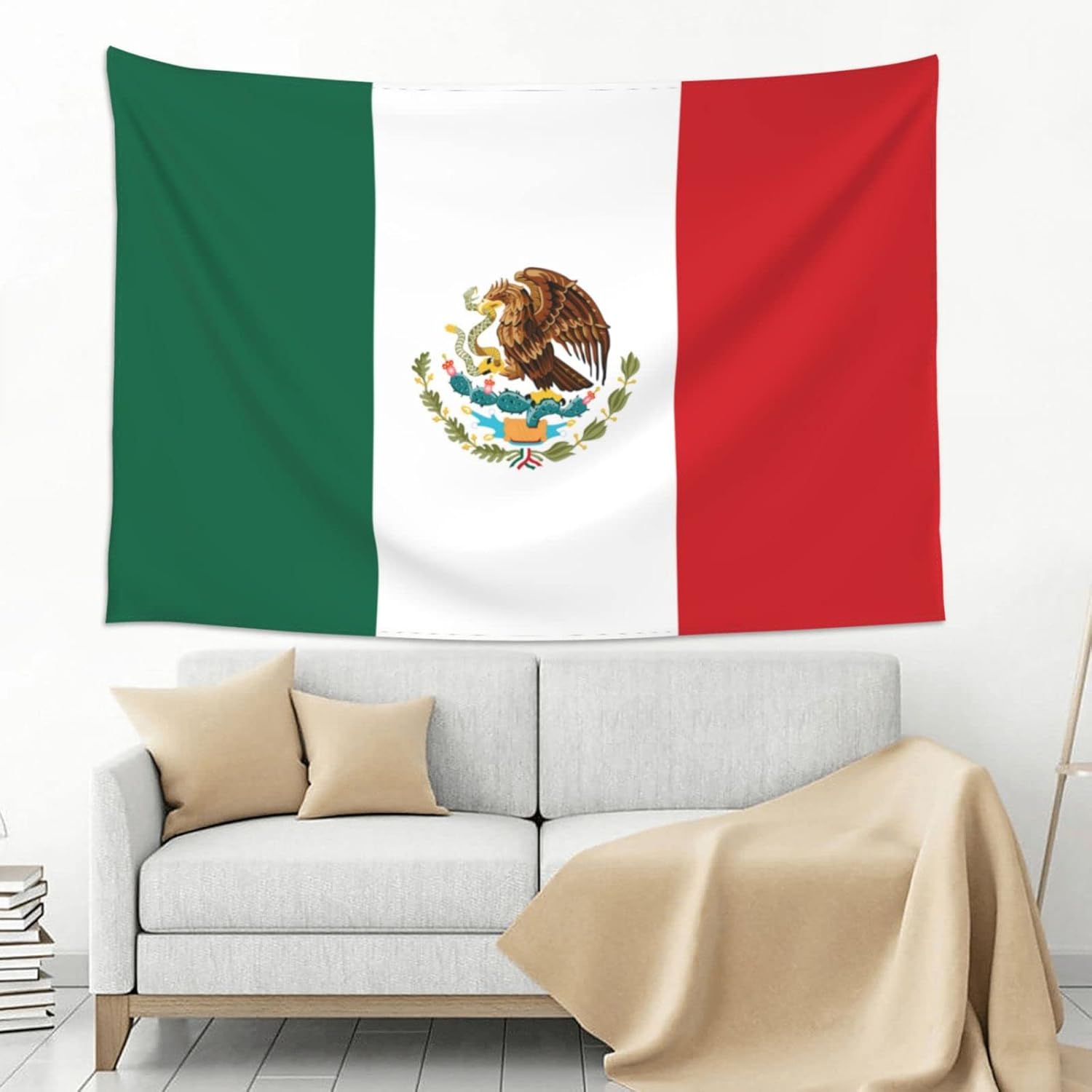 Tapestries - QKLGXLOBAL Mexican Flag Wall Decoration Tapestry Mexico Flag Art Tapestry Wall Hanging Large Tablecloths 60 X 40 Inch for Bedroom Living Room Dorm Room Home Decor