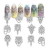Elegant Black Lace Necklace Jewelry Nail Art Stickers Water Transfer Decals Decorations DIY
