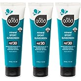 All Good Travel-Sized Sport Face & Body Sunscreen Lotion - TSA-Friendly, Camping, Backpacking - UVA/UVB Broad Spectrum SPF 30+, Water Resistant (1 oz)(3-Pack)