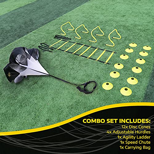 A11N Speed & Agility Training Combo Set Includes 4 Adjustable Agility