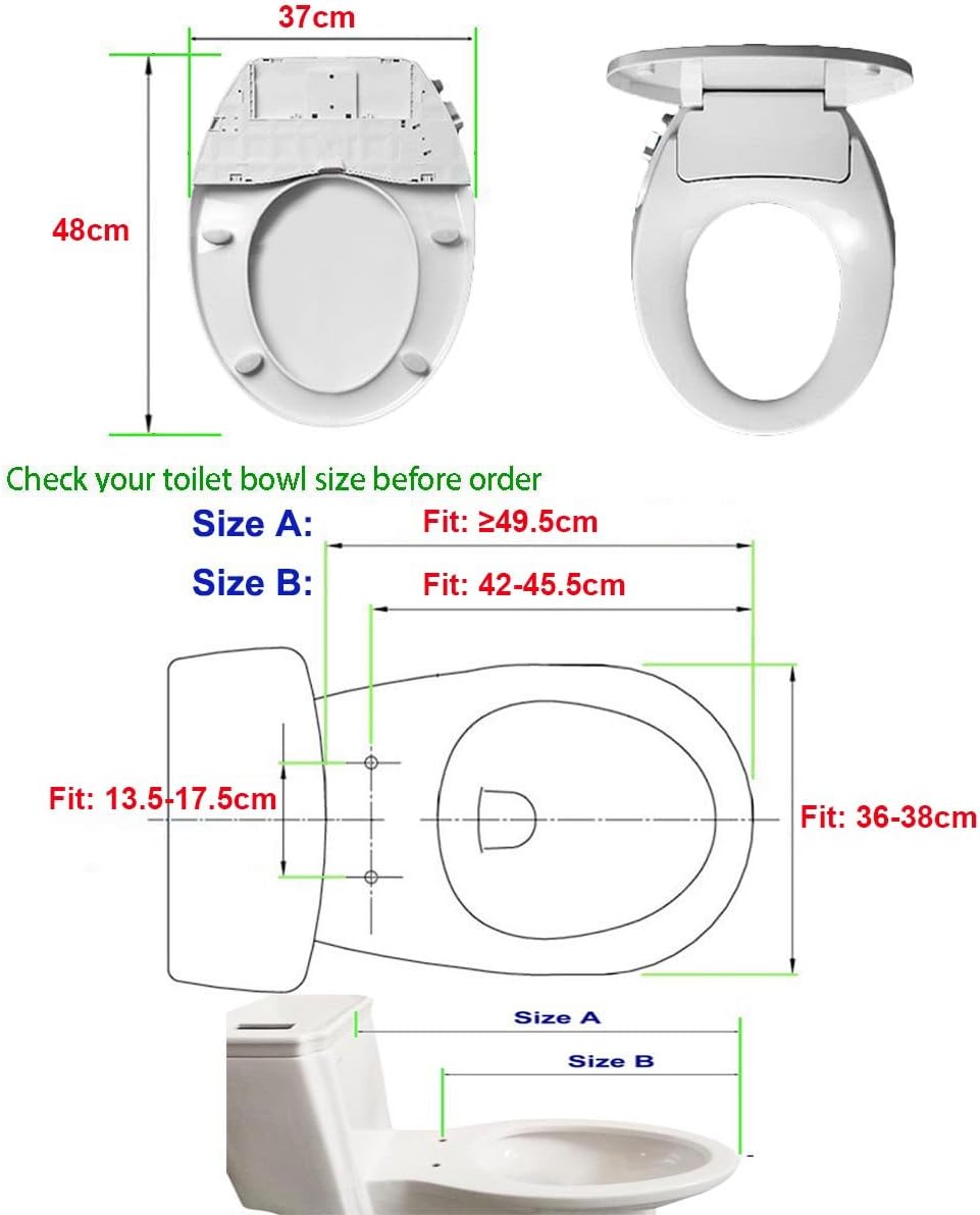 Hibbent Non Electric Mechanical Toilet Bidet Seat With Dual Nozzle