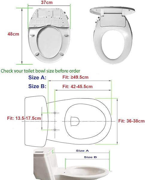Hibbent Bidet Toilettensitz Nicht elektrisch sanftes Schlieen mit selbstreinigender Doppeldse hygienische Reinigung des Intimbereichs RundStandard O Form OB108 wei