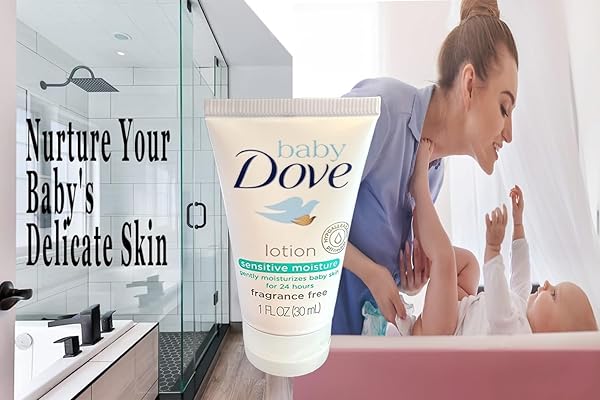 DOVÈ BÁBY LOTION SENSITIVE MOISTURE 30ML,TRAVEL SIZE, A MINI LOTION MOISTURIZER, GENTLE, HYPOALLERGENIC FORMULA IS PERFECT FOR DELICATE BABY SKIN, PACK OF 4