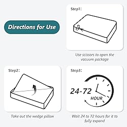 Longering Bed Wedge Pillow for Sleeping 3 PCS - 35D