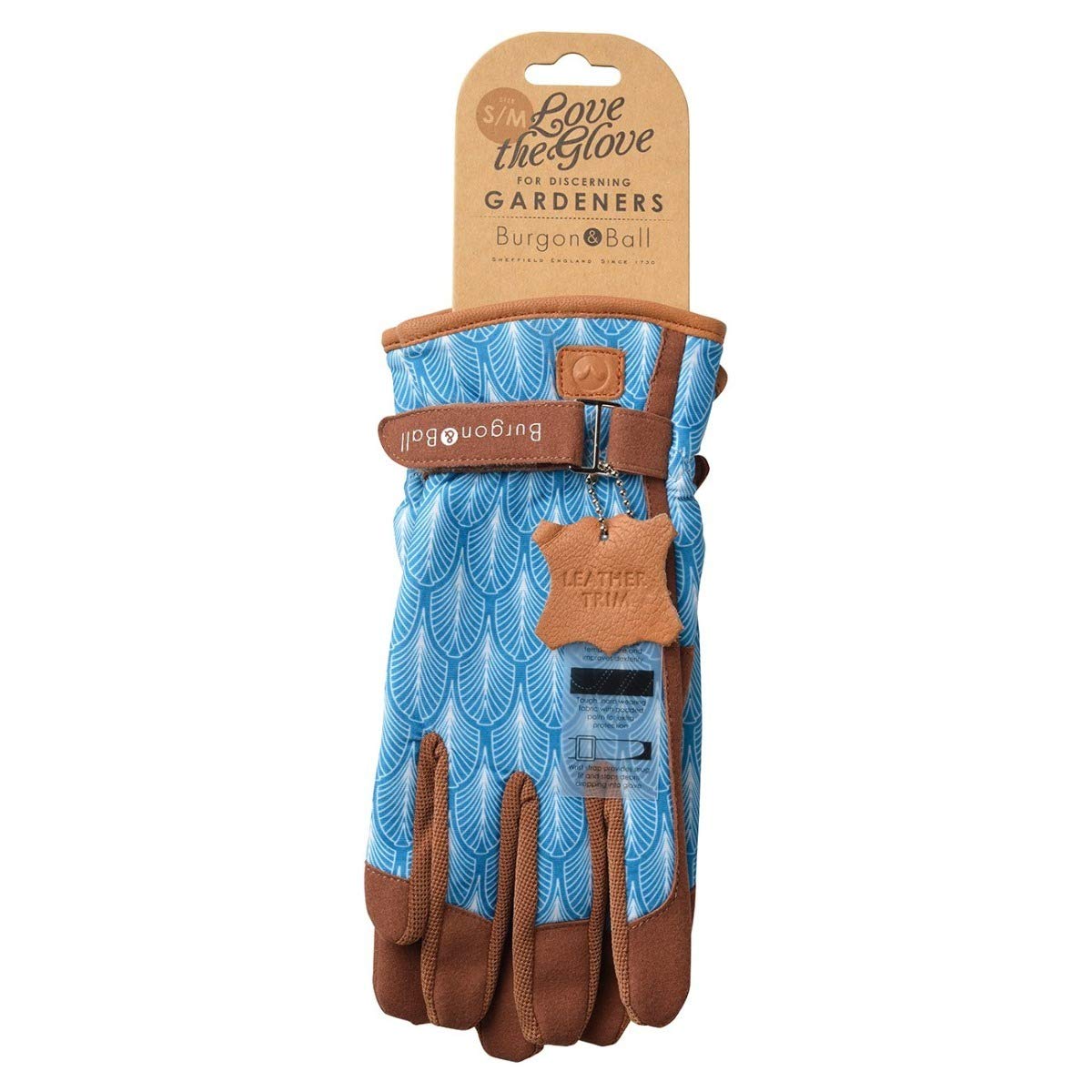 Burgon & Ball Love The Glove Gardening Gloves, Small/Medium, Gatsby