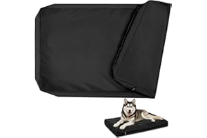 PAWFINITY Waterproof Dog Bed Cover Replacement Washable, Easy to Clean, Pet Hair Resistant, Heavy Duty Oxford, Zipper Closure, Indoor/Outdoor Use, Fits 44 Inch Dog Crate - Extra Large XL - 44"x 32"x 3" - Black
