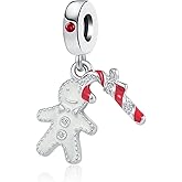 QeenseKc Christmas Penguin Snowman Gingerbread Man Candy Deer Egg Charm for European Bracelet Gift