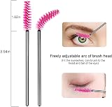SWKJ 60 PCS Disposable Eyelash Brushes Spoolies Rose Red Cosmetic Wands view 2