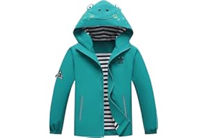 MGEOY Girls Rain Jacket Lightweight Waterproof Hooded Cotton Lined Raincoat Windbreaker for Kids Size 4-12 Years