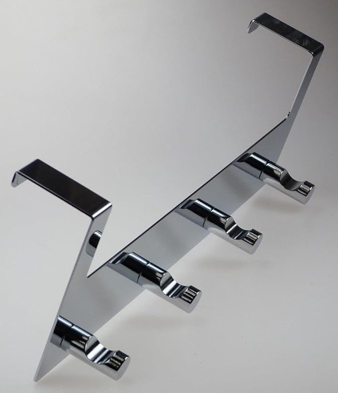 4 Hook Over Door Hanging Rail Chrome Plated ; For Thin and Wide doors Amazon.co.uk DIY & Tools