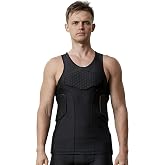 Topeter Men&rsquo;s Padded Football Shirt Rib Protectors Compression Shirts with Pads Basketball Protective Gear Rugby Tank Top