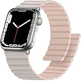 Anlinser Magnetic Bands Compatible with Apple Watch Band 49/46/45 44/42/41/40/38mm, Women Men Double Side Reversible Strap for iWatch Ultra 3-1 Series 11/10/9/8/7-1 SE (42/41/40/38, Starlight/Pink)