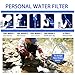 Purewell Mini Water Filter for Camping, Protable Purifier Straw 0.01 Micron Outdoor Filter, for Survival Emergency Hiking Traveling