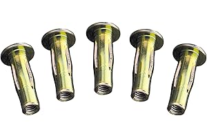 Metal Magery Steel PRE-BULBED Shank 1/4-20 (.020-.280 Grip) Multi Grip Cross Rivet Nut Gold Zinc Finish (Pack of 100)