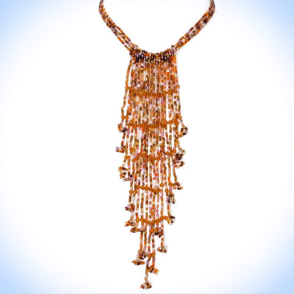 Chandelier Bronze Gold Glass Beaded Choker Unique Chic Crystal Rhinestone Elegant Jewelry Necklace For Women