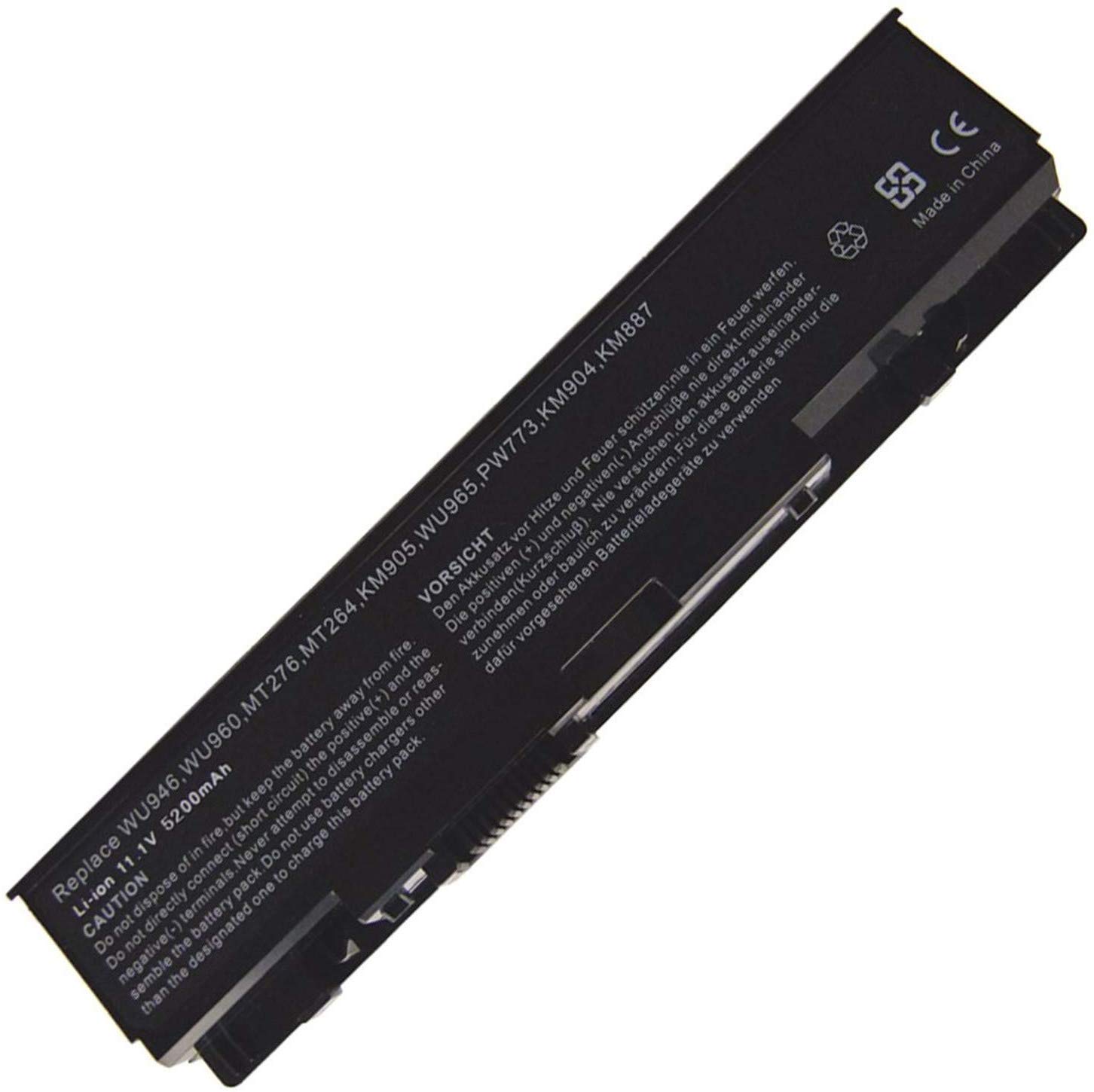 WU946 WU960 MT264 KM958 312-0701 312-0702 KM901 KM905 MT276 MT277 RM803 RM855 WU965 KM904 KM965 Laptop Battery Replacement for Dell Studio 1558 1555 1537 1535 1557 1536 PP39L PP33L(11.1V 5200mAh)