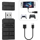 8Bitdo USB Wireless Adapter 2 for Switch, Windows, Mac &amp; Raspberry Pi | Compatible with Xbox Series X|S Xbox One Bluetooth, PS5/PS4/PS3 Controller &amp; Switch Pro Controller-with OTG Cable