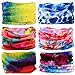KALILY 6pcs Tie Dye Headband Bandana Face Mask Headwear Neck Gaiter Scarf Wrap