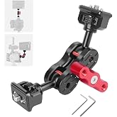 Mechrig Camera Magic Arm with Dual Ball Head &amp; 1/4" Screws, Aluminum Magic Arm Camera Mount 360&deg; Rotation Articulating Arm Field Monitor Mount for LED Light/Microphone/Camera Cage/Tripod (62003)