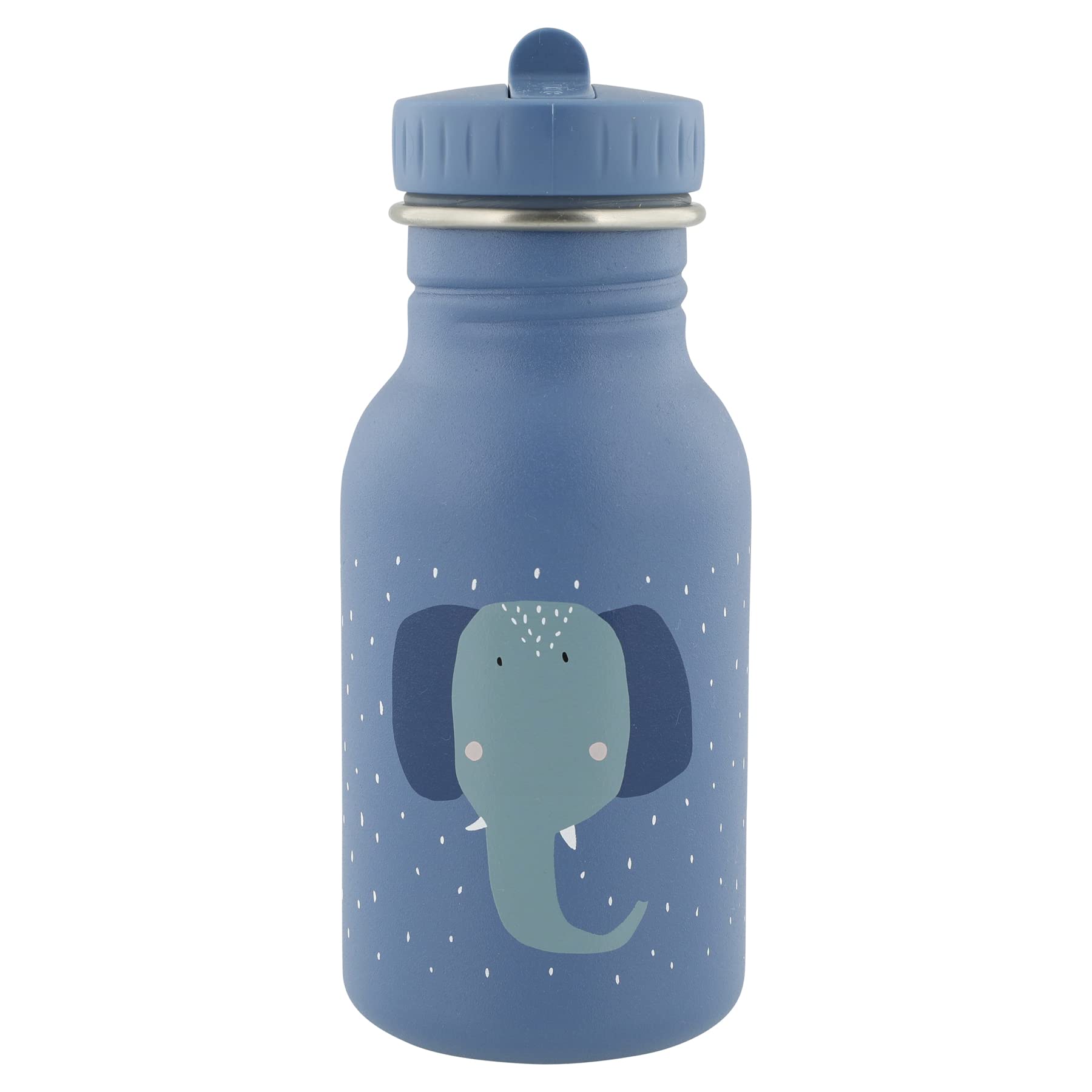 Trixie Drinking Bottle - Mrs. Elephant - 350ml Stainless Steel Water Bottle for Kids - Blue - Leakproof - Eco-Friendly and BPA-Free — image 1