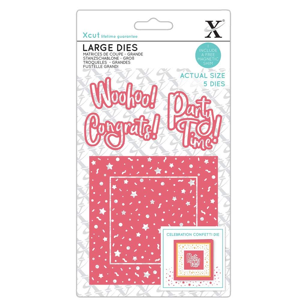 Xcut Large Dies, Confetti Card, Carbon Steel, Art & Craft, Cutting Tool Supplies, For Beautiful Decoration, Card Making, Gift Tag Wrapping, Scrapbooking, Invitation Making, Crafters Companion