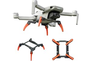 Wtohoby Foldable Landing Gear for DJI Mini 2 SE/Mini 2/Mini 4K/Mavic Mini/SE Drone Light Weight Quick Release Extended Heighten Leg Bottom Sensor Protector Camera Quadcopter Accessories(Orange-Grey)