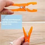VEGCOO 48 Pcs Plastic Clothes Pegs with 4 Colours Stainless Spring Durable view 4