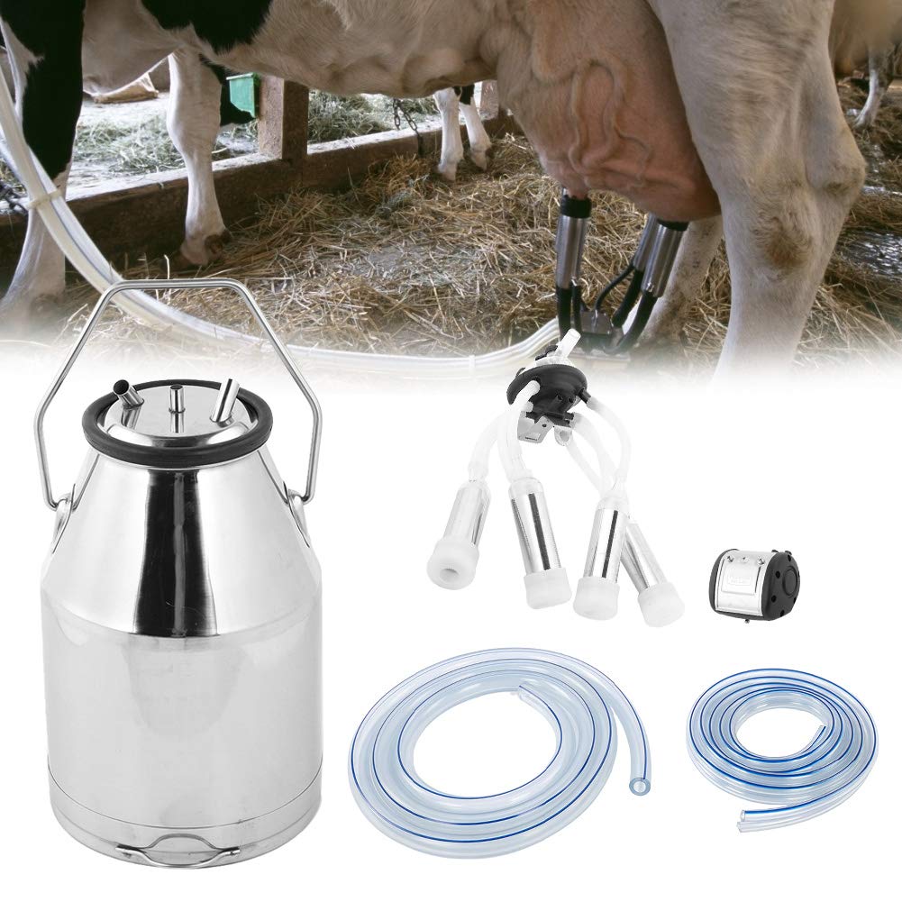 Buy Qiilu Goat Milker Machine 6.6 Gallons Portable Four Head Stainless