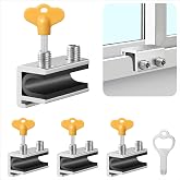 Sliding Window Locks 4 Sets，Adjustable Aluminum Stopper for Window Security | Window Stopper, Drill-Free Easy Install, Solid Long-Lasting Build for Home &amp; Apartment Horizontal and Vertical Windows