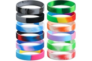 IDREAMBAND 12 pcs Color Pattern Rubber Bracelets Wristbands Blank Bracelets Silicone Wristbands for Men Women Teen, Suitable for Different Occasions, Silicone Wristbands for Kids, Teens, Adults