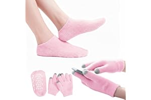 Touchscreen Moisturizing Gloves and Socks, Gel Spa Moisturizing Therapy Sock ＆ Glove, Overnight Gloves for Dry Hands, Repair 