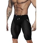 MIZOK Men's Yoga Capris Mesh Quick Dry Swimwear Workout Shorts