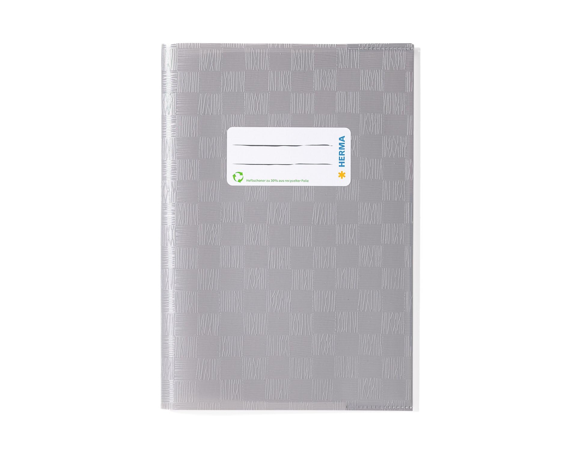 HERMA 7428 Notebook Covers A5 Raffia Grey, Pack of 25, Book Covers with Label & Raffia Structure Made of Durable & Wipe-Clean Polypropylene Film, Notebook Cover Set for School Notebooks, Coloured — image 1
