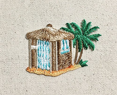 Tiki Hut - Palm Trees - Beach/Surf/Tropical - Iron On Applique/Embroidered Patch