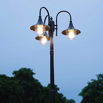 JNMDLAKO 3-Lichter Außenlampe Pfostenleuchten Wasserdicht IP55