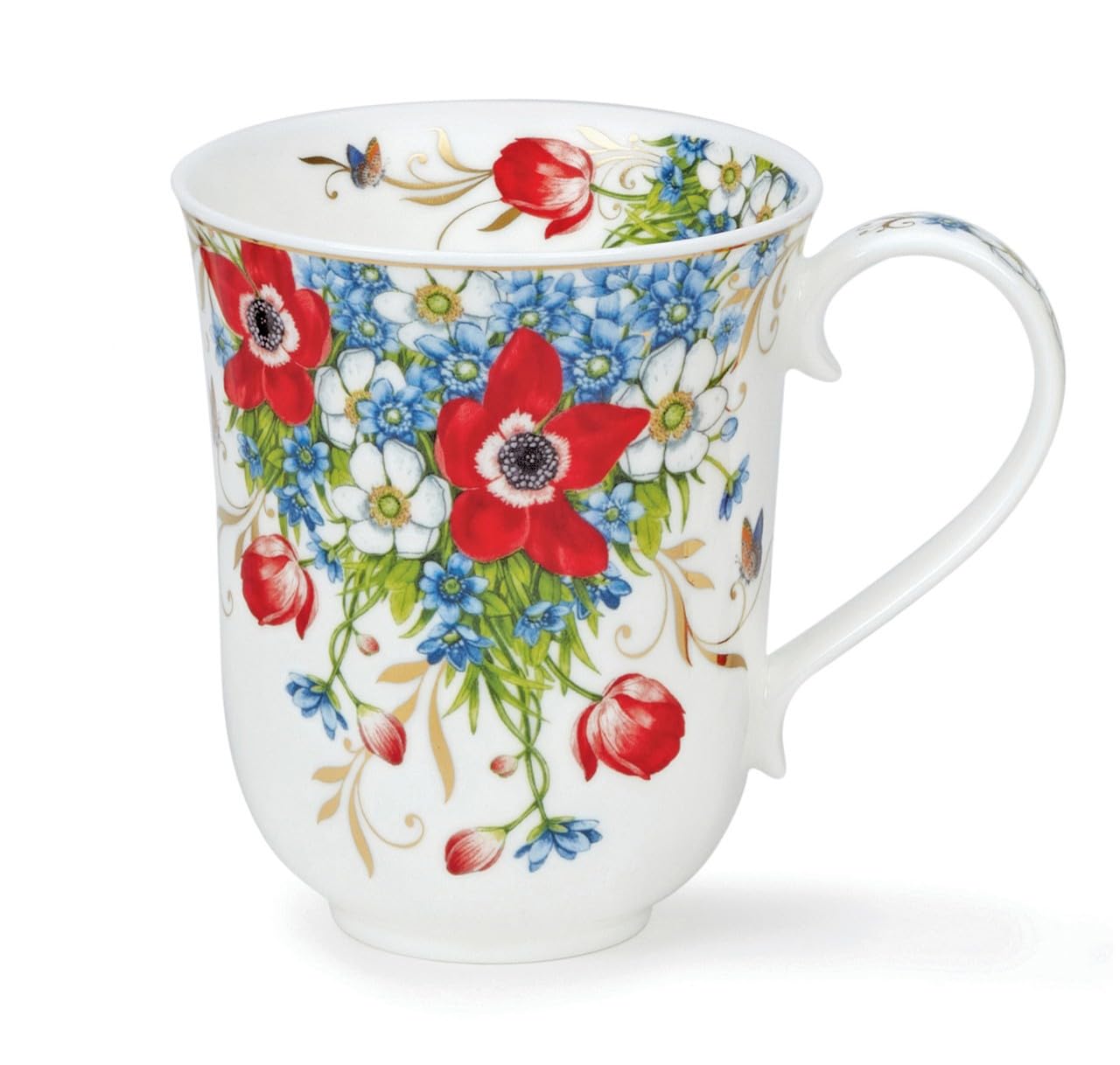 DUNOON Braemar 0.33 Litre Fine Bone China Mug Vintage Garden (Anemone)