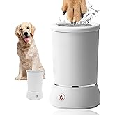 KUEIOX Automatic Dog Paw Cleaner for Dogs，Electric Dog Foot Paw Washer Cup and Massager，2 Speeds for Thorough Cleaning and USB Rechargeable,Pet Paw Feet Cleaner for Small Medium Dogs Cats (White)