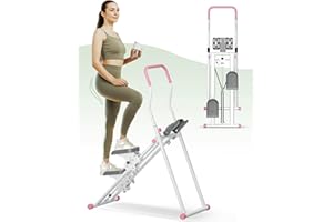 PAETA Foldable Stair Stepper for Home, 350LBs Quiet Stair Climber with LCD Monitor and Adjustable Handlebar - Cardio Exercise Machine at Home for Women