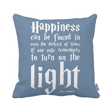 Kenneth Fall Cool Happiness Harry Potter Zitat Einzigartige Luxus Print Quadratisch Kissen Fall 45,7 x 45,7 cm (eine Seite)